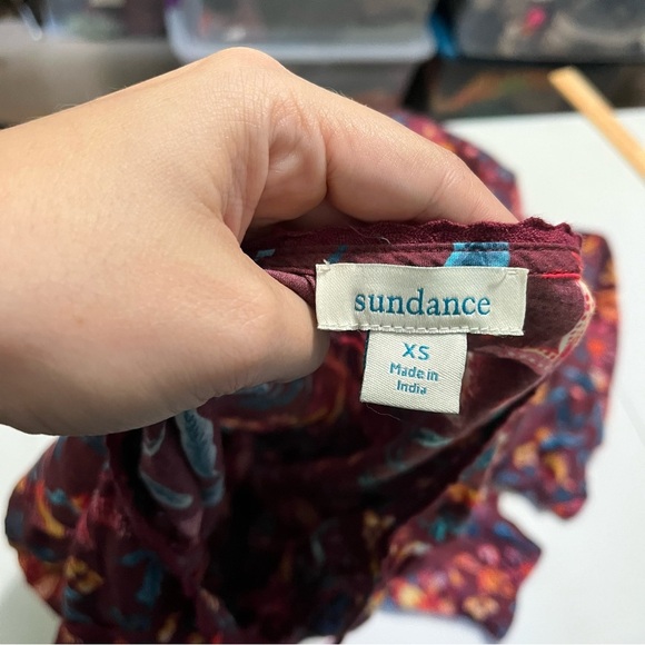 Sundance Eternal Summer Dress Raisin Floral Print Burgundy Purple XS X2 - Picture 4 of 8